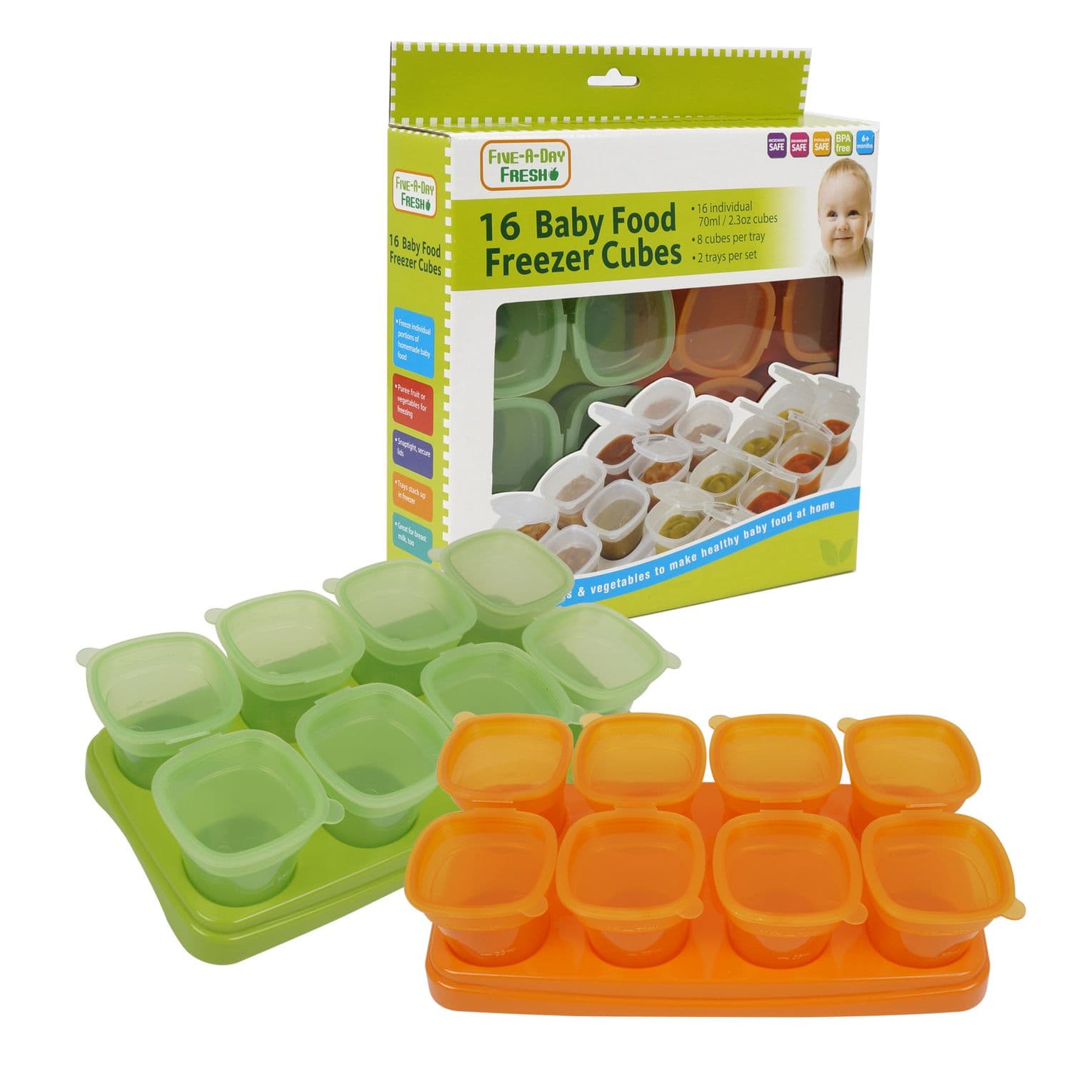 Five-a-Day Fresh 16pc Baby Food Freezer Cubes