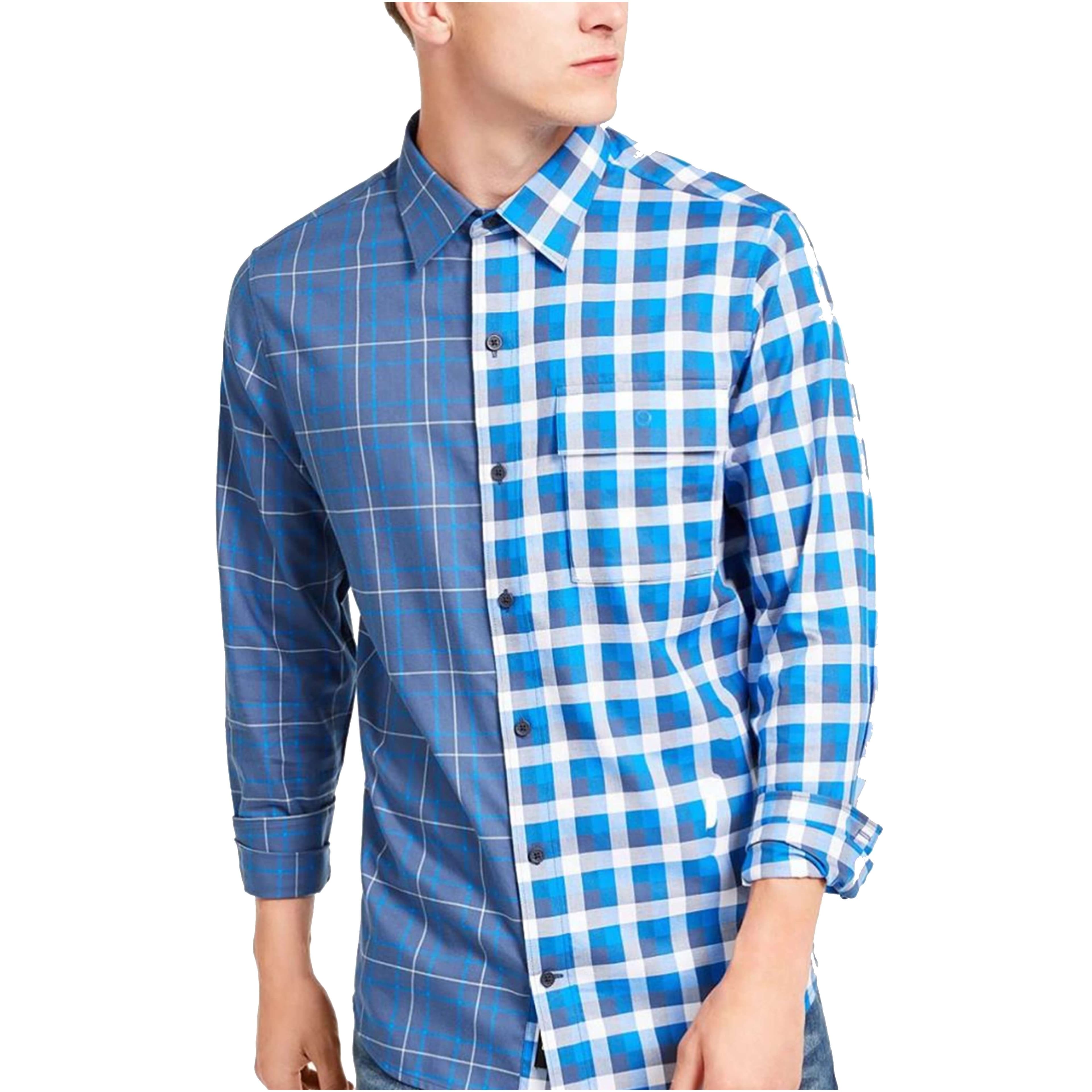 DKNY Men's Double-Plaid Shirt