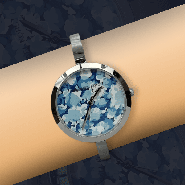 Michael Kors Blakley Silver-tone/Blue Watch (REFURBISHED)